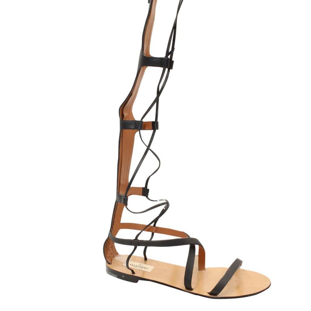 Valentino Garavani Gladiator Sandals in Black Leather